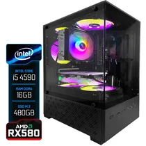 PC Gamer Montado Intel Core i5 4590, Radeon RX580 16GB, 16GB Ram, SSD Nvme 512GB, Preto