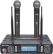 Sistema de Microfone Mega Star MIC5539PRO, Uhf Wireless (2 Microfones)