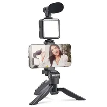 Bastão de Selfie AY-49 com Luz LED Bluetooth - Preto