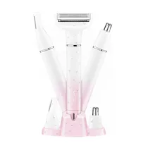 Depiladora VGR Voyager V-611 / 3 Em 1 / 350MAH / IPX5 / Recarregavel - Branco/ Rosa