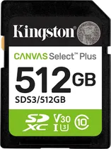 Memória SD Kingston 512GB Canvas Select Plus - 100MB/s