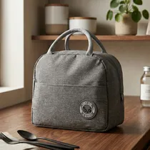 Bolsa Térmica com Fecho e Alças -22X20X10CM Cinza