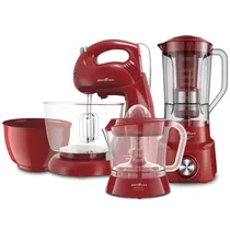 Kit de Cozinha Britânia BKT54V - 3 Em 1 - Batedeira + Liquidificador + Espremedor - 110V/60HZ - Vermelho