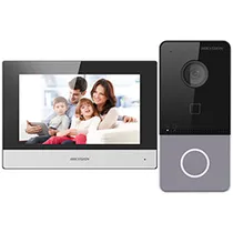 Vídeo Porteiro Hikvision DS-KIS603-P(C) IP Tela Touch 7" / Wi-Fi - Preto
