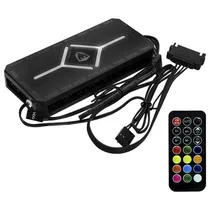 Controlador Argb Sate ACB-5 Black, 9XPWM, 9X Conectores Argb 3 Pines 5V, SATA Power Imput, com Controle *G