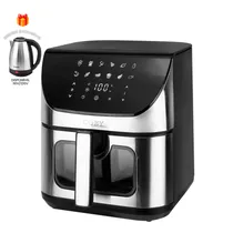 Fritadeira Elétrica Air Fryer Coby CY-AIRF-8LDH-DG-SS-W-220 - 1700W - 8L - Display Digital Touchscreen - com Jarra Elétrica Coby - 220V 50/60HZ - Preto