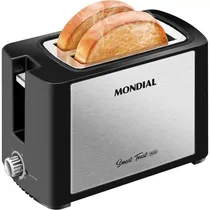 Mondial Tostadora T-13 Smart Toast 800W/6TEMP/110V Negro Plata