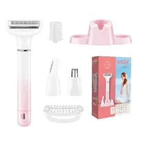 Depilador Elétrico VGR V-611 5W Recarregável Branco com Rosa