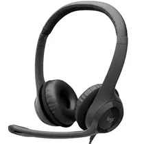 Headset Logitech H390 com USB para PC - Preto