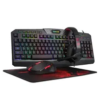 Redragon Teclado + Kit S149 Eng 4EN1 Mouse+Auricular+Mousepad Black