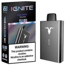 Ignite Vaper Desechable V50 Black 5000PUFFS Aloe Grape