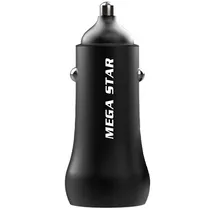 Carregador Veicular Megastar CH222 USB/USB-C - Preto