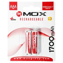 Pilha Recarregável AAA Mox MOB2AAA17 de 1.700 Mah 1.2V - 2 Unidades