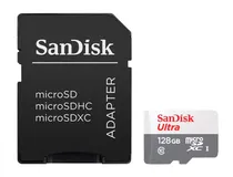 Cartão de Memória Micro SD Sandisk Ultra 2X1 C10 128GB 100MBS -(SDSQUNR-128-GN3MA)