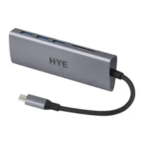 Hub Hye HYEHU52 - 5 Portas - USB-C - Cinza