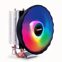 Air Cooler Cpu Keepdata KD-P2RGB, RGB, Preto, 120MM, Intel 775/ 115X/ 1200/ 1366/ 1700, AMD AM2+/ AM3+/ AM4/ AM5/ FM1/ FM2/ 754/ 939/