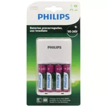 Carregador Philips SCB-2445NB/97 com 4 Pilhas AA Bivolt
