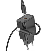 Carregador Hoco N62 30W+Cabo USB-C A Lightning - Black