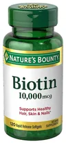 Nature's Bounty Biotin 10000MCG 120 Capsulas