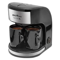 Cafeteira Elétrica Britania Duo Coffee com 2 Xícaras/450W/220V - Preto/Prata