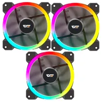 Cooler Gabinete Darkflash DR11 RGB Kit com 3 Unidades Preto