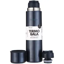 Garrafa Térmica Terrano Bala - 750ML - com Tampa Tipo Mola - Azul Metálico