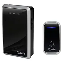 Campainha Sem Fio Quanta QTCW10 com 38 Tons/Alcance de 150 M A Pilha - Preto/Prata