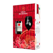 Vinho Chileno Gran Hacienda Tinto Kit 1 Garrafa 750ML + 1 Taça Personalizada