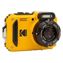 Câmera Digital Kodak Pixpro WPZ2 - 16MP - 4X Zoom - com 2X Baterias + Cartão de Memória 16GB - Amarelo