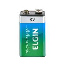Bateria 9V Alkalina Elgin