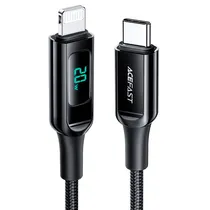 Cable USB-C Lightning Acefast C6-01 1.2M 30W Data Negro