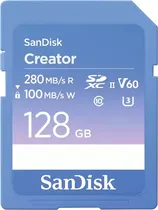 Memória SD Sandisk Creator Series Uhs-II SDSDXEP-128G-Gncis 280-100 MB/s - 128GB