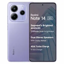Celular Xiaomi Redmi Note 14 5G 256GB / 8GB Ram / Dual Sim / Tela 6.67 / 108MP - Roxo (Global)