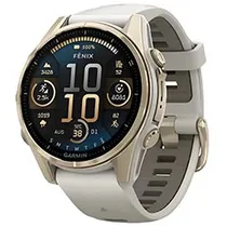 Relógio Smartwatch Garmin Fenix 8 Sapphire Soft - Dourado / Beige (010-02903-10)