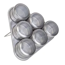 Porta Condimento Magnéticos de Aço Inoxidável 7 Peças