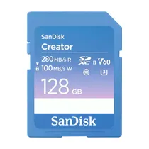 Cartão de Memória Sandisk Creator SDSDXEP-128-Gncis - 128GB - SD - 280MB/s