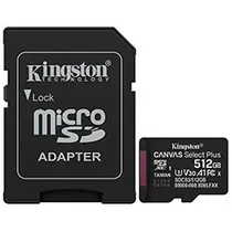 Cartão de Memória Micro SD Kingston Canvas Select Plus C10 U1 V10 A1 512GB - SDCS3/512GB