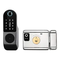 Fechadura Digital R2-2 com Bluetooth, Biometria, Cartão, Código Numérico, Chave e App - Ttlock- Cor Preto