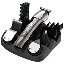 Barbeador FTX ESH-601 Recarregável - Preto / Cinza (Kit 20 Em 1)