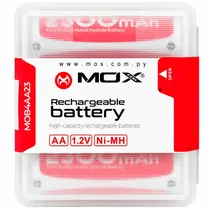 Pilhas Recarregável Mox AA com 4 Pilhas, 2300MAH
