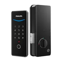 Fechadura Elétrica Philips DDL502-13HBS - Impressão Digital/Código Secreto/Aplicativo - Preto