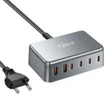 Estação de Carga YMS Gan 120W 2 USB-A/USB-C - Gray
