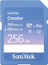 Memória SD Sandisk Creator Series Uhs-II SDSDXEP-256G-Gncis 280-150 MB/s - 256GB
