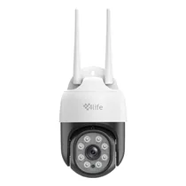 Camera de Segurança 4LIFE Outdoor 360° Falconview Smart Wi-Fi Camera FLD4G / 4MP / 2.5K / Microfone / Alarma / Detecção Humana / Visao Noturna / Compativel com Alexa e Google Home / App Tuya + App Smart Life - Branco