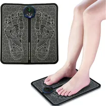 Tapete Massageador Elétrico Ems Foot DS11862 de Pes Perna Relaxante Muscular Recarrgavel - Preto