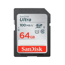Cartão de Memória Sandisk Ultra SDSDUNR-064G-GN3IN - 64GB - SD - 100MB/s