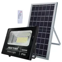 Refletor LED Sate Jortan JT-BJ100W 100W/6500K/Controle + Painel Solar