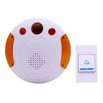 Campainha Sem Fio Doorbell DRSCKN HM:2280 / A Pilha - Branco/Laranja