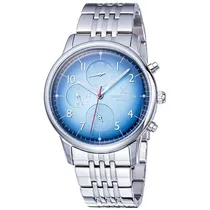 Relógio Analógico Daniel Klein Exclusive DK11894-5 Masculino Pulseira de Aço Inoxidável - Prata e Azul
