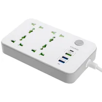 Filtro de Energia Yookie EB01 com 3 USB/USB-C/4 Tomadas Universais - Branco